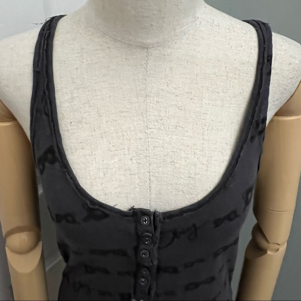 Obey Distressed Grey Black Glasses Patter Slub Racerback Tank Size L - Picture 8 of 15
